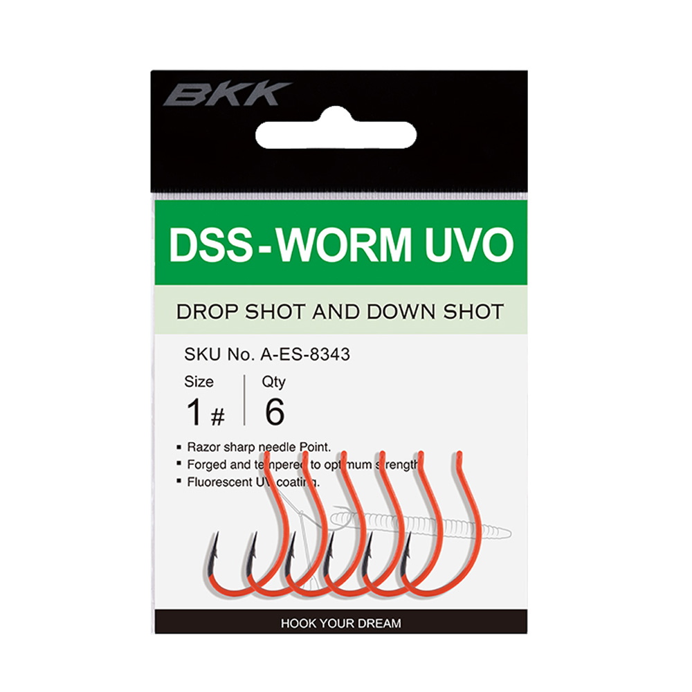 BKK DSS-WORM UV (Orange) Angelhaken