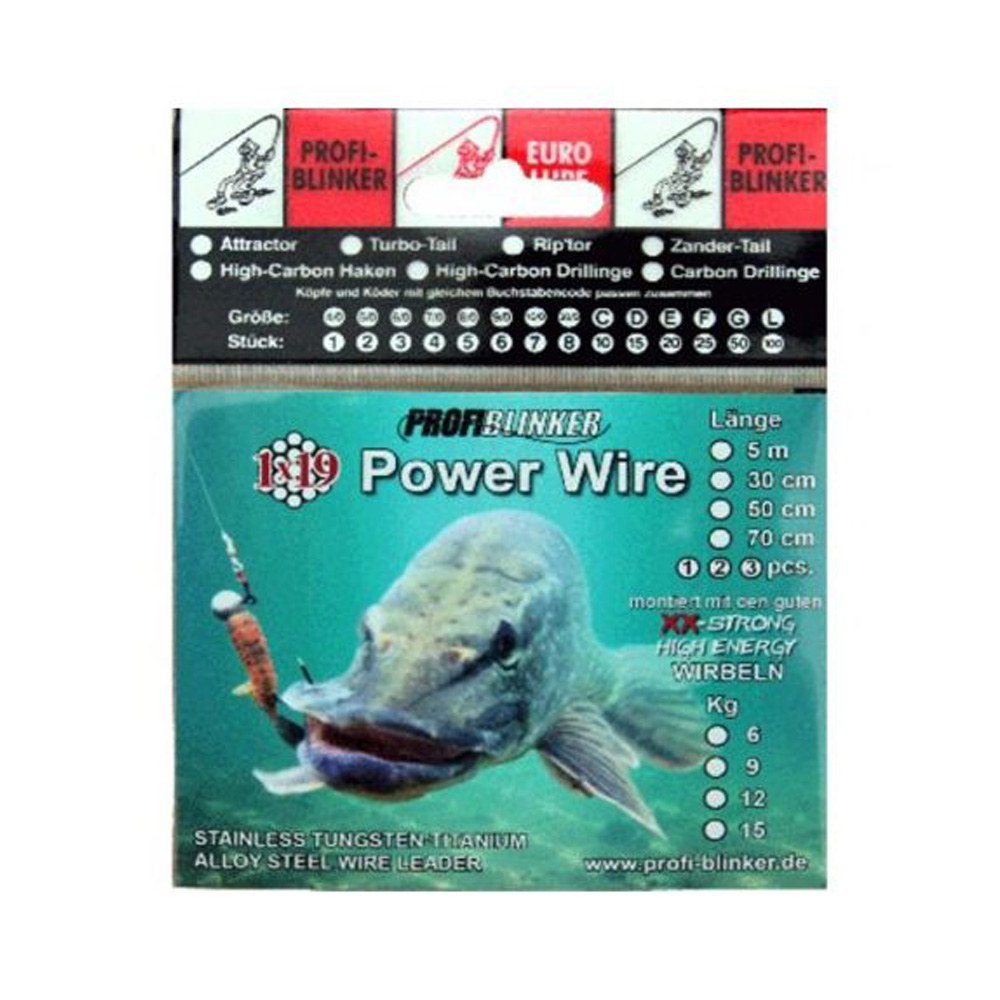 ProfiBlinker 1x19 Power-Wire Stahlvorfach 5m Stahlvorfach